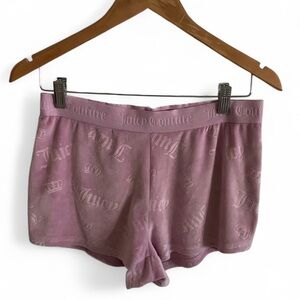 Juicy Couture Pink Stretchy Waist Fleece Cheeky Womens Shorts‎ Size Small